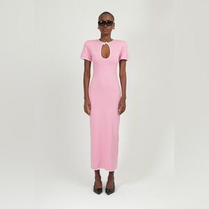 Rowen Rose Keyhole Dress in Pink Long